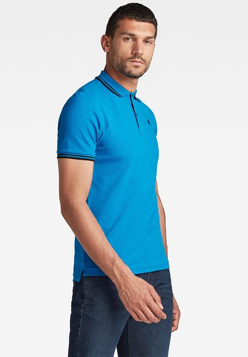 G-STAR - Dunda slim stripe polo short sleeve - blue