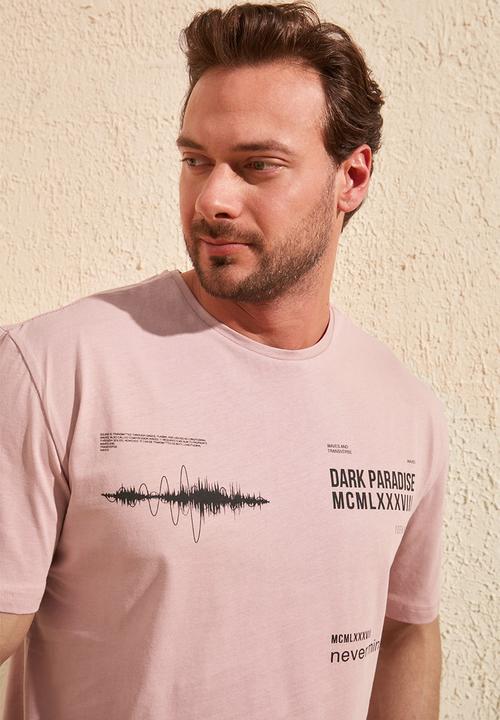 Trendyol - Printed short sleeve tee - pink