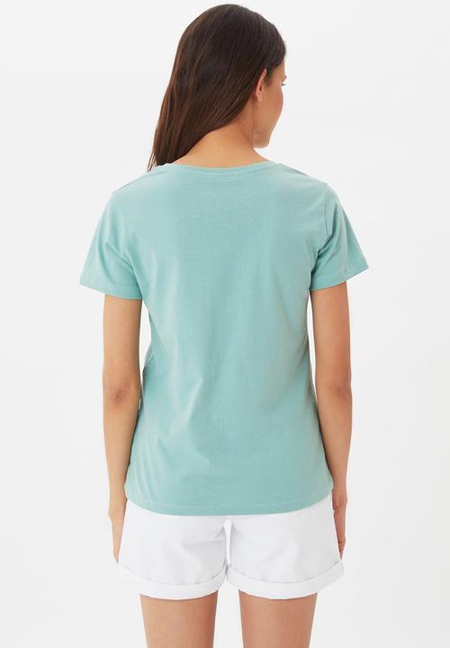 Trendyol - Gri-wo T-shirt - grey & mint