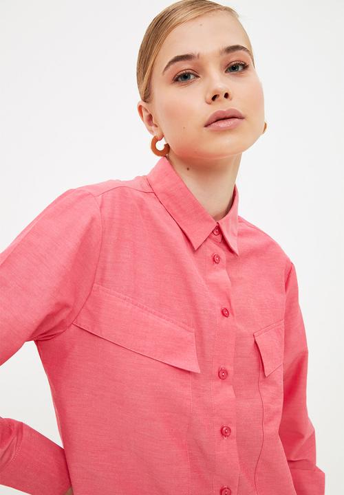 Trendyol - Collar tunic shirt - pink