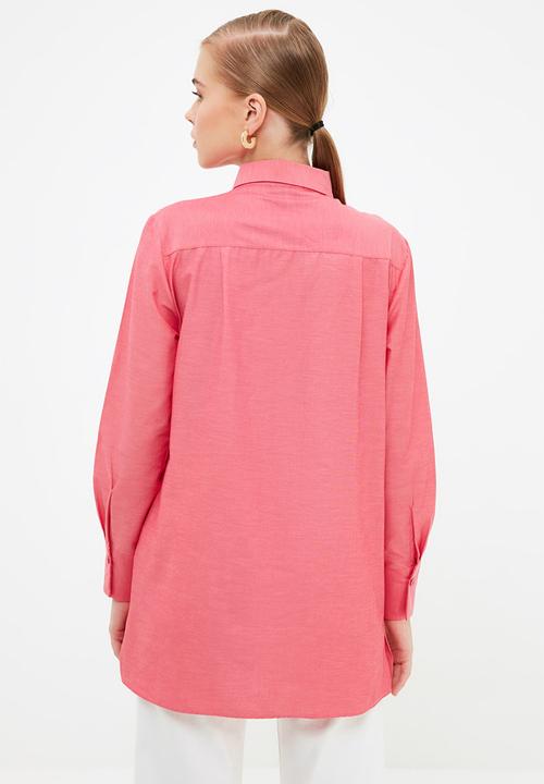 Trendyol - Collar tunic shirt - pink