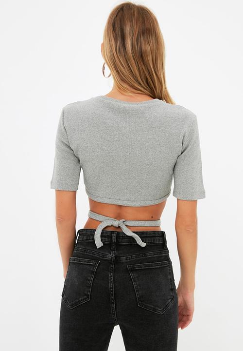 Trendyol - Crop knit - grey