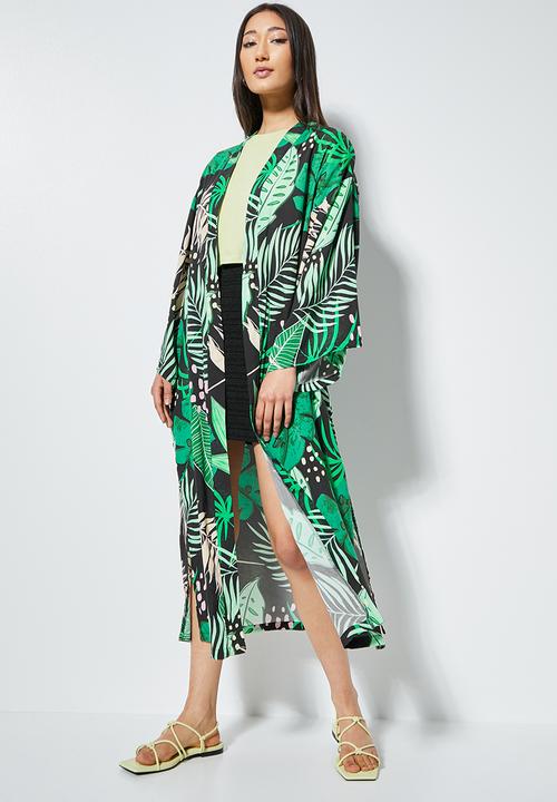Superbalist - Midi shacket - green & black 