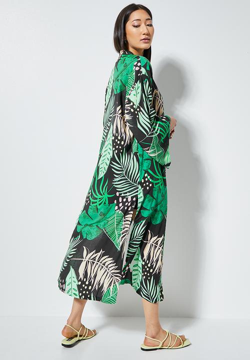 Superbalist - Midi shacket - green & black 