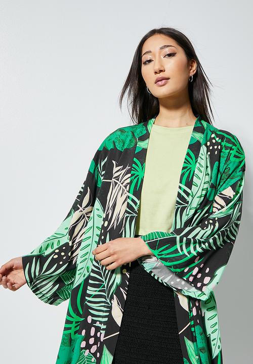 Superbalist - Midi shacket - green & black 