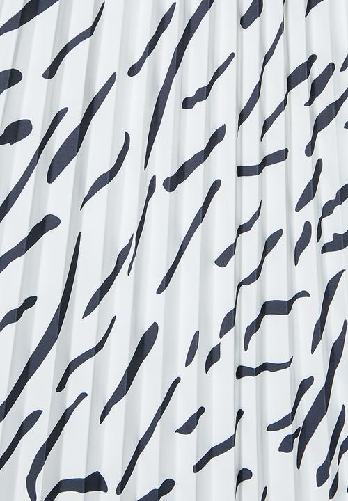Superbalist - Long midi pleated skirt - white & black 