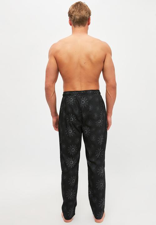 Trendyol - Flower print sleep pants - black