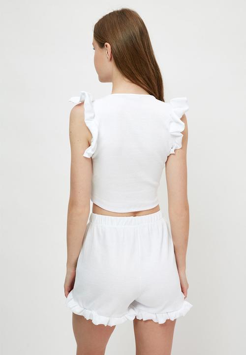 Trendyol - Knitted pajamas set - white