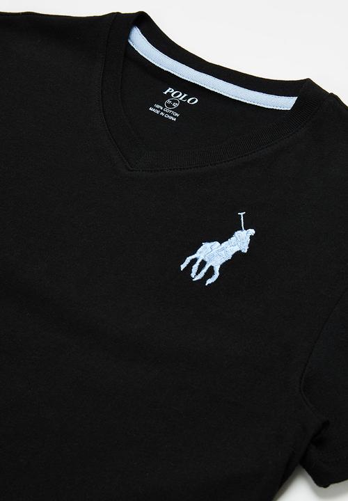 POLO - Boys james numerical v neck tee - black