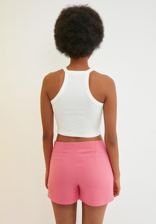 Trendyol - Corduroy knitted singlet - ecru