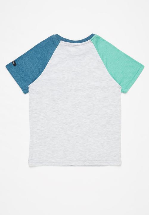 Lee  - Colour block raglan tee - grey