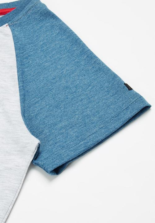 Lee  - Colour block raglan tee - grey