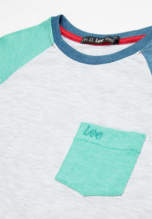 Lee  - Colour block raglan tee - grey