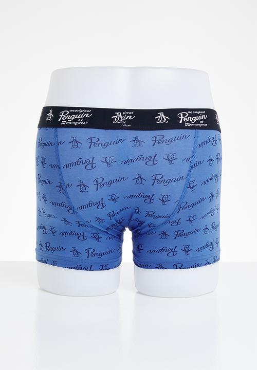 Original Penguin - 3 Pack mens penguin underwear penguin logo aop - blue & navy