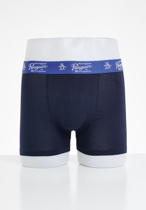 Original Penguin - 3 Pack mens penguin underwear penguin logo aop - blue & navy