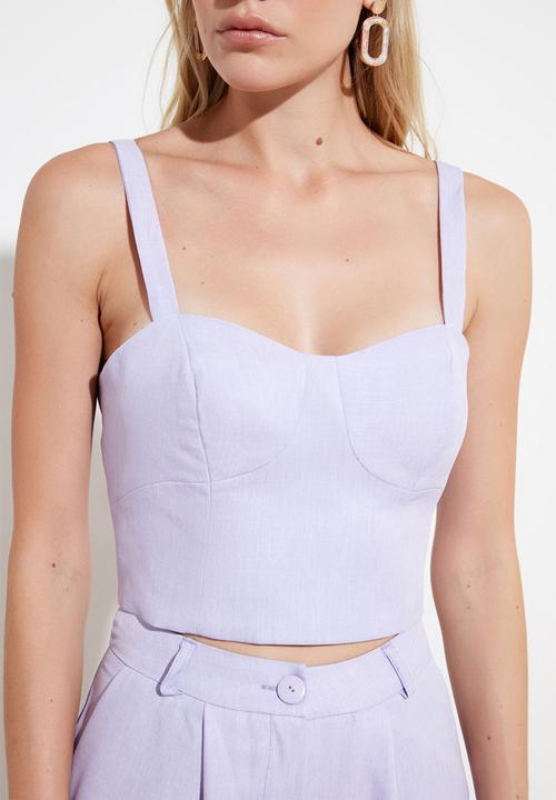 Trendyol - Strap crop top - lilac