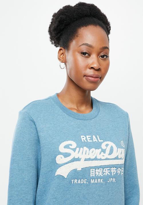Superdry. - Vl chenille crew - blue 