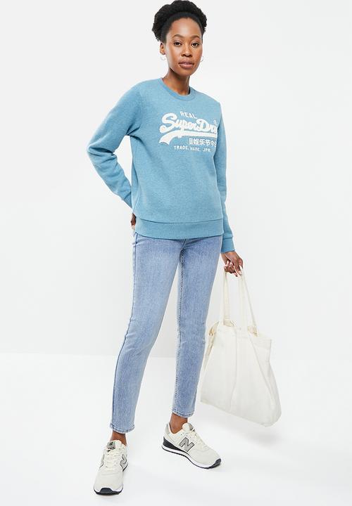 Superdry. - Vl chenille crew - blue 