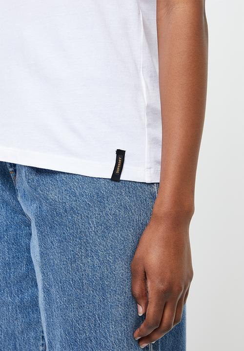 Superdry. - Lightweight essential vee tee - white