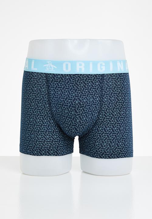 Original Penguin - 3 Pack mens penguin underwear geo print - navy blue