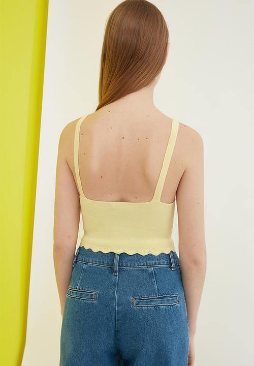 Trendyol - Crop knit top - yellow