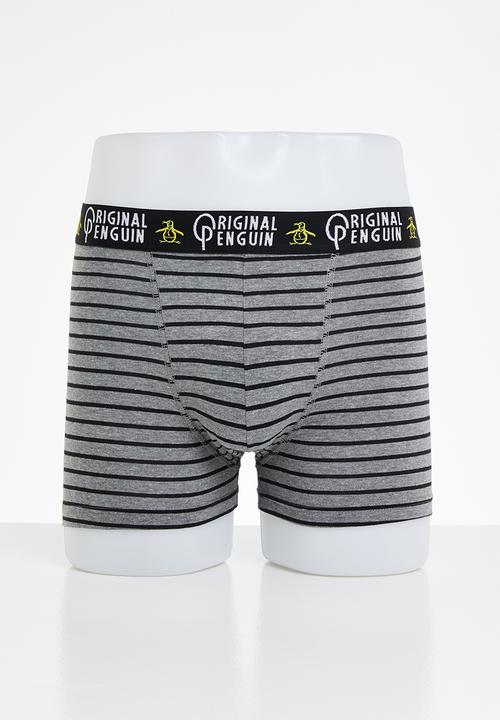 Original Penguin - 3 Pack mens penguin underwear aop pete black - charcoal & black 