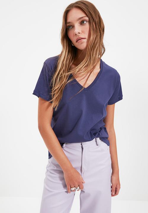 Trendyol - Lacivert-lila tshirt - navy/lilac