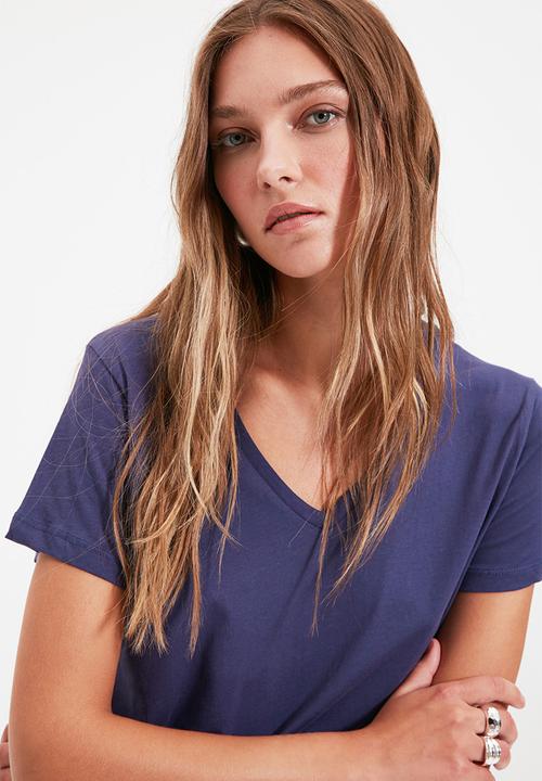 Trendyol - Lacivert-lila tshirt - navy/lilac