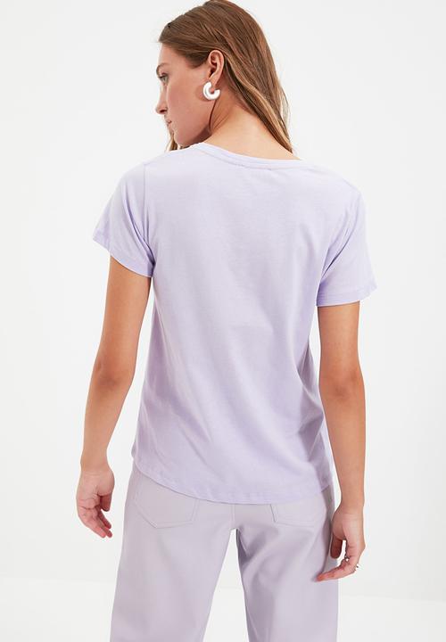 Trendyol - Lacivert-lila tshirt - navy/lilac