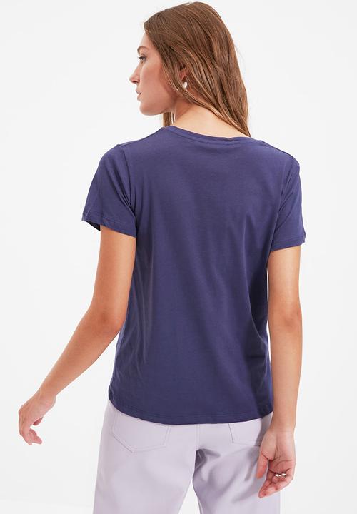 Trendyol - Lacivert-lila tshirt - navy/lilac