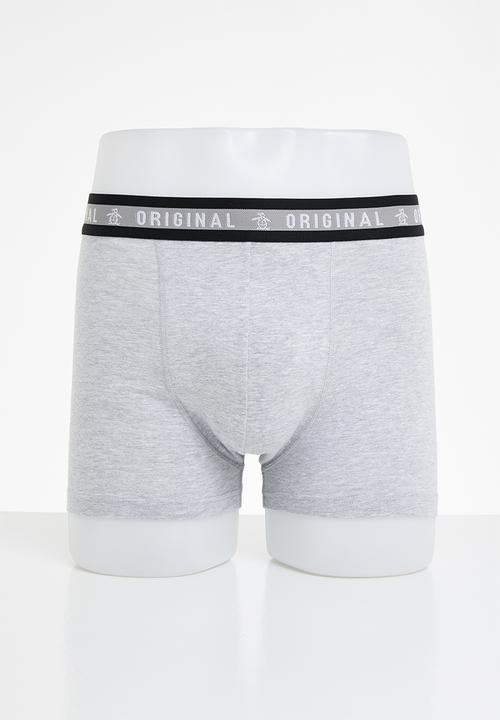Original Penguin - 3 Pack mens penguin underwear underline pete - black & grey