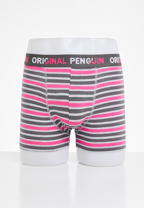 Original Penguin - 3 Pack mens penguin underwear stamp pete - pink & grey