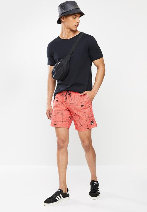S.P.C.C - Stalder regular fit elasticated shorts - coral