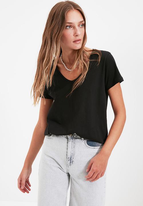 Trendyol - Siyah tshirt - black/grey