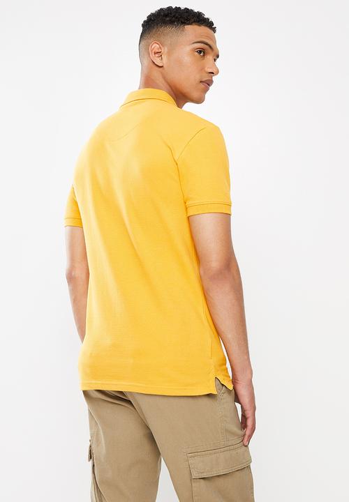S.P.C.C - Cayenne slimline fit side slit straight hem polo - yellow