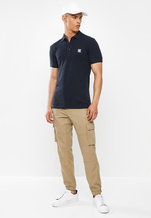 S.P.C.C - Cayenne slimline fit side slit straight hem polo - navy