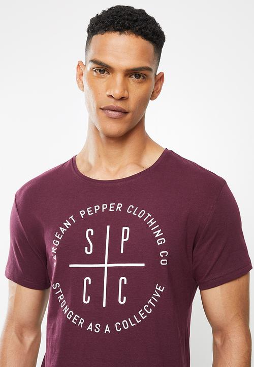 S.P.C.C - Moore regular fit straight hem tee - maroon