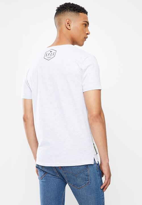 S.P.C.C - Stone regular fit straight hem tee - light grey