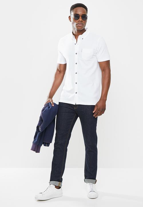 Ben Sherman - Shirt pique - white