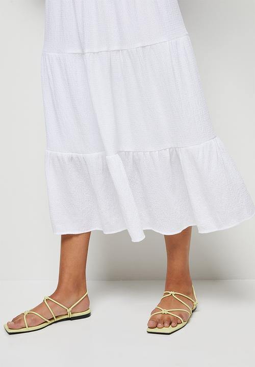 MILLA - Textured tiered midi skirt - white 