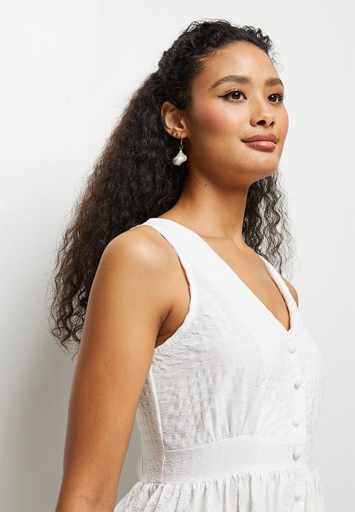 edit - Textured button down midaxi - milk