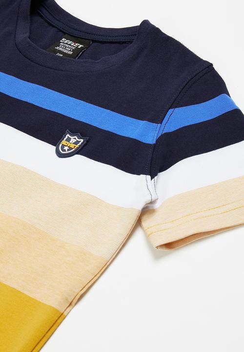 SOVIET - B stavros crew neck yarn dye stripe tee - multi 