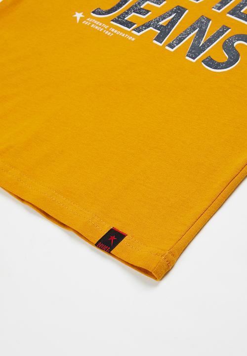 SOVIET - B shefford boys short sleeve  logo tee - mustard