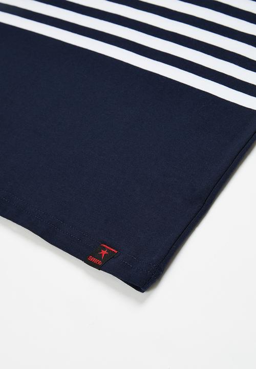 SOVIET - B escobar v-neck yarn dye stripe tee - saffron
