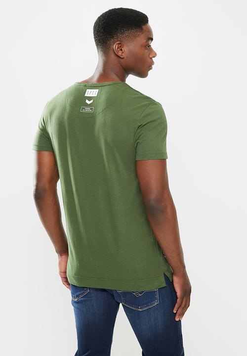 S.P.C.C - Rhys regular fit side slit straight hem tee - surplus
