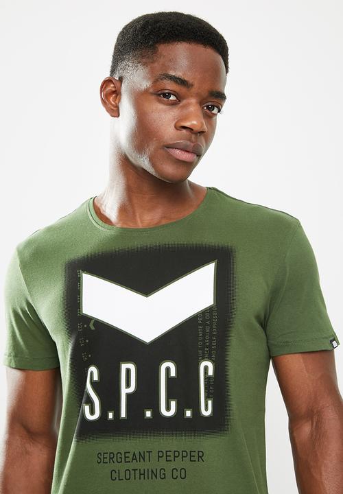 S.P.C.C - Rhys regular fit side slit straight hem tee - surplus