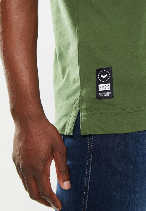 S.P.C.C - Rhys regular fit side slit straight hem tee - surplus