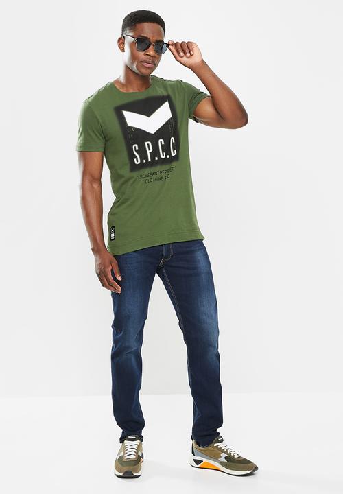 S.P.C.C - Rhys regular fit side slit straight hem tee - surplus
