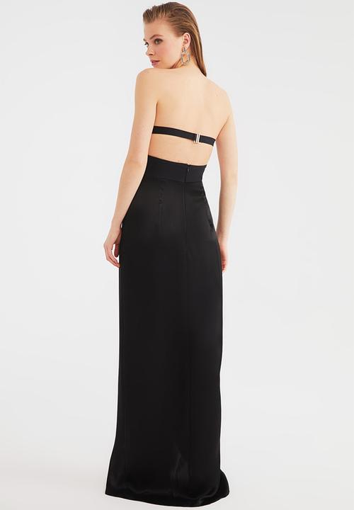 Trendyol - Back detailed evening dress - black