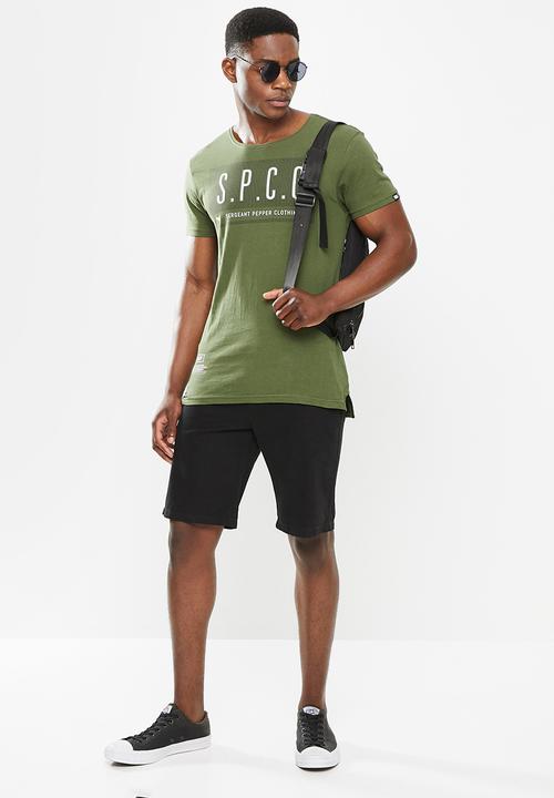 S.P.C.C - Deyn regular fit stepped hem tee - surplus